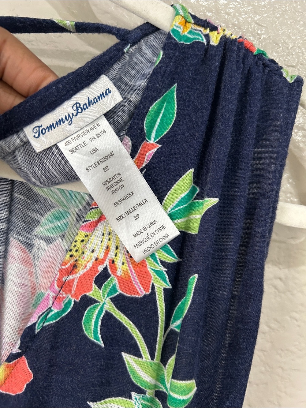 Tommy Bahama Women’s Navy Floral Maxi Dress Tropical Blooms Sz S Vacay TC0024 - Picture 2 of 8